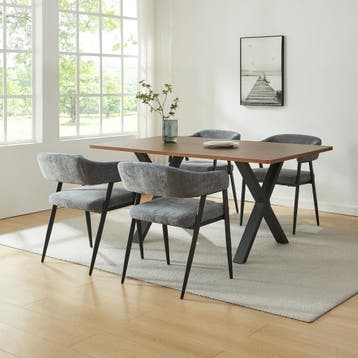 Eetkamerstoel Kohlmand set van 4 donkergrijs en zwart [en.ca, Huis en Inrichting, Verzenden, Nieuw