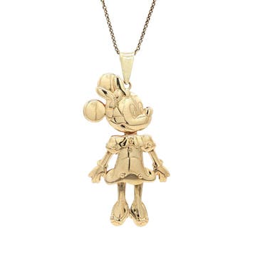 Gouden hanger Minnie Mouse 14 karaat, Verzenden, Zo goed als nieuw, Goud