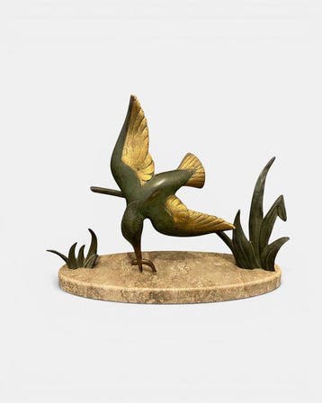 Emile Dautrive - sculptuur, The Dive - 24 cm - Brons, Antiek en Kunst