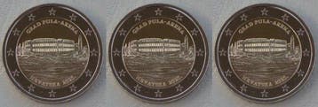 Kroatië. 2 Euro 2025 Pula (3 stuks) (Zonder minimumprijs)