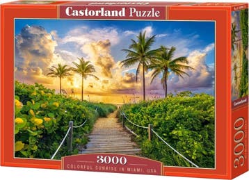 Colorful Sunrise in Miami Puzzel (3000 stukjes) | Castorland, Hobby en Vrije tijd, Denksport en Puzzels, Verzenden, Nieuw