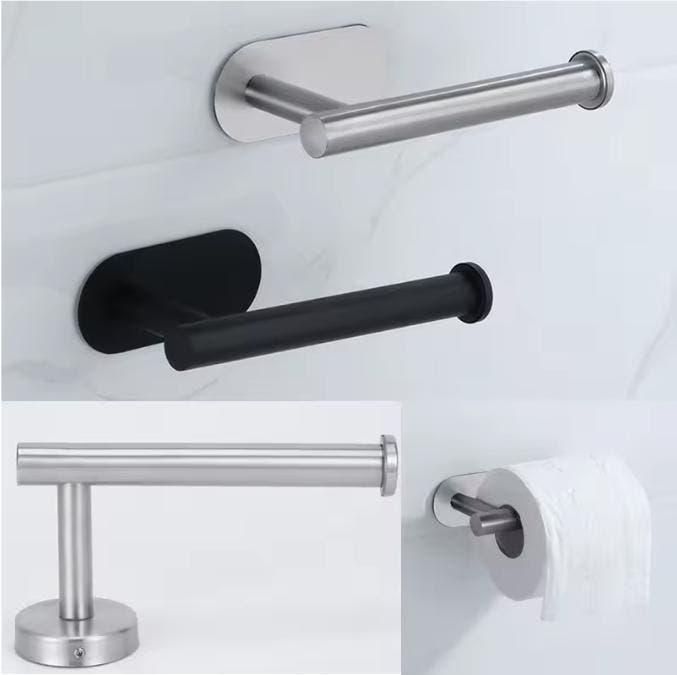 Zelfklevende Toilet- en Keukenrolhouder Zwart Zonder Boren, Huis en Inrichting, Badkamer | Badkamermeubels, Nieuw, Verzenden