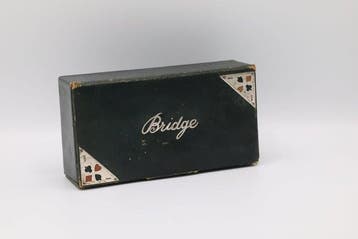 Kist - Zilver, Papier, Leder - Oude Bridge-doos, Antiek en Kunst