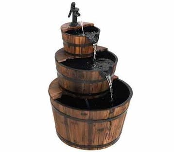 Houten fontein met pomp | 35% Korting | Nu bestellen, Ophalen of Verzenden, Zo goed als nieuw, Overige materialen, Fontein
