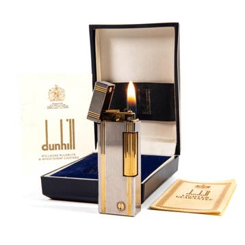 Vintage Dunhill Rollagas aansteker satijn met doos, Verzamelen, Verzenden, Zo goed als nieuw, Aansteker