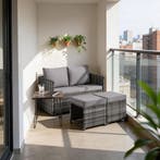 2-in-1 wicker loungeset Monopoli, bank en zitgroep - grijs, Verzenden, Nieuw