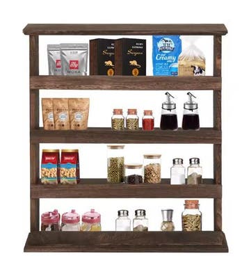 4-Laags Houten Kruidenrek – Wandrek en Organizer Keuken, Verzenden, Nieuw