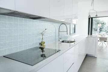 Wandtegel Equipe Handvorm  Ritmo Sky Lichtblauw Glans 10x10, Doe-het-zelf en Verbouw, Nieuw, Minder dan 20 cm, 10 m² of meer, Wandtegels