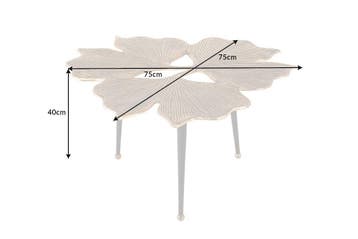 Decoratieve salontafel GINKGO LEAFS 75cm goud handgemaakt, Ophalen of Verzenden, Nieuw