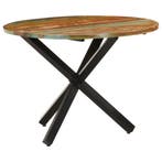 Eettafel rond 100x100x75 cm massief gerecycled hout, Verzenden, Nieuw