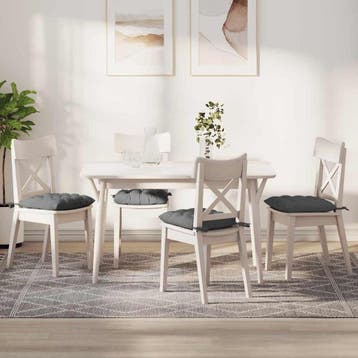 vidaXL Zitkussens 4 st Microvezel Donkergrijs 40 x 40 x 6 cm, Huis en Inrichting, Woonaccessoires | Kussens, Verzenden, Nieuw