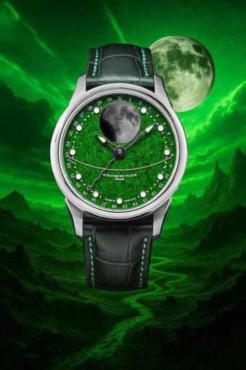Schaumburg Watch - Perpetual MooN - Green Aventurine - Heren, Nieuw