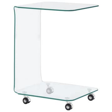 vidaXL Salontafel 45x40x63 cm gehard glas, Huis en Inrichting, Minder dan 50 cm, 50 tot 100 cm, Verzenden, Nieuw