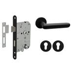 Deurbeslag set met cilinderrozet en deurklink Rinnovo zwa..., Ophalen of Verzenden, Nieuw, Overige materialen, Klink of Kruk