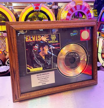 Elvis Presley If I Can Dream 24 Karaat Vergulde Gouden Plaat, Ophalen, Gebruikt