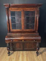 Vitrinekast - Hout - Hoogte : 193 cm, Antiek en Kunst