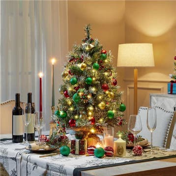 2dekans | Yaheetech 2-delige Set Kunstkerstboom 92 cm met, Diversen, Ophalen of Verzenden, Zo goed als nieuw
