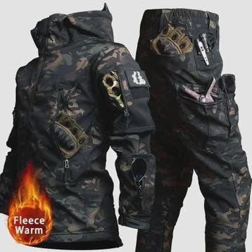 Tactisch Camouflage Heren Set - Waterdicht & Warm voor Buite, Verzenden