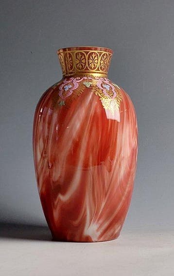 Loetz - Vaas - Glas - Jugendstil Carneol vaas, Antiek en Kunst