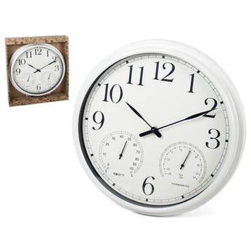 Gerimport Wandklok 33 x 4,5 Cm Wit met vochtigheid en the..., Verzenden, Nieuw
