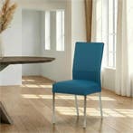 Leren eetkamerstoel Real - Hermes Turquoise (blauw) - Poten, Huis en Inrichting, Stoelen, Ophalen of Verzenden, Nieuw, Leer, Industrieel, Modern