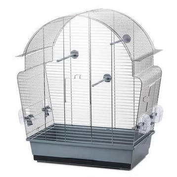 Vogelkooi Donna 3 Grijs/Chroom – Grote Binnenkooi voor Pa., Verzenden, Nieuw, Overige materialen, Vogelkooi