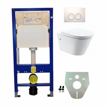 Geberit UP 100 Flow Rim wc+zitt.+ Delta 21 wit, Ophalen of Verzenden, Nieuw