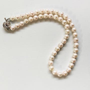 Halsketting Zilver Parel - PSLAkoya8,0-8,5mm, Nieuw