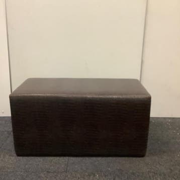 Poef / hocker, (hxbxd) 44x90x45 cm, bruin skai leder croco, Ophalen of Verzenden, Gebruikt, Bureau