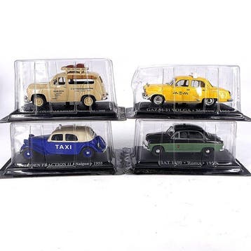 Lot of 4x Vintage Taxi Diecast Models: 1:43 - Modelauto (4), Nieuw
