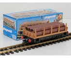 Playmobil 4105 rongenwagen met buizenlading (Goederenwagons), Ophalen of Verzenden, Gebruikt, Overige typen, Analoog