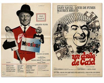 Jean Gabin & Louis de Funès – Groot formaat - 2 originele, Nieuw