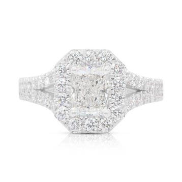 Ring - 18 karaat Witgoud - 1.51ct. tw. Diamant (Natuurlijk), Nieuw