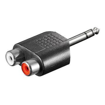 2x tulp naar 6.35 mm jack adapter | V  M | Goobay (Stereo), Verzenden, Nieuw