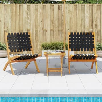 Ruimtebesparende tuinstoelen acacia - 30% retourdeal, Ophalen of Verzenden, Zo goed als nieuw, Hout, Inklapbaar