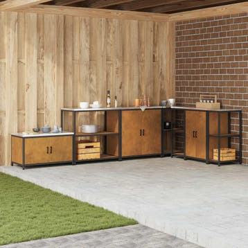 vidaXL Keukenplankeenheid HATTEM Roestig 90 x 50 x 92 cm, Verzenden, Nieuw, Bruin
