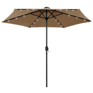 vidaXL Parasol met LED-verlichting en aluminium paal 270 cm, Verzenden, Nieuw, 2 tot 3 meter
