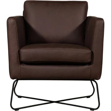 Set van 2 Leren fauteuils Club - Rancho Brown (bruin), Nieuw, Ophalen of Verzenden, 75 tot 100 cm, Leer