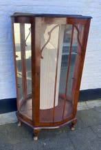 Vintage Engels mahonie vitrinekastje met 2 glazen platen, Antiek en Kunst, Antiek | Meubels | Kasten, Ophalen of Verzenden