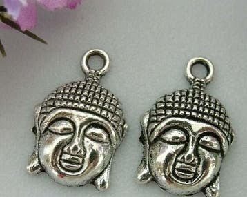 10x Tibetaans zilveren bedel Buddha 22x15mm (Bedels), Ophalen of Verzenden, Nieuw, Kraal