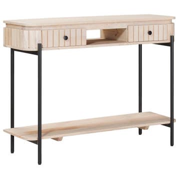 vidaXL Handgemaakte Eindtafel Wit 100 x 30 x 76 cm Massief, Huis en Inrichting, Tafels | Bijzettafels, Verzenden, Nieuw, 60 cm of meer