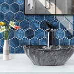 Zelfklevende Mozaïek Tegel - Afimera Blue Marble Hexagon -, Ophalen of Verzenden, Nieuw