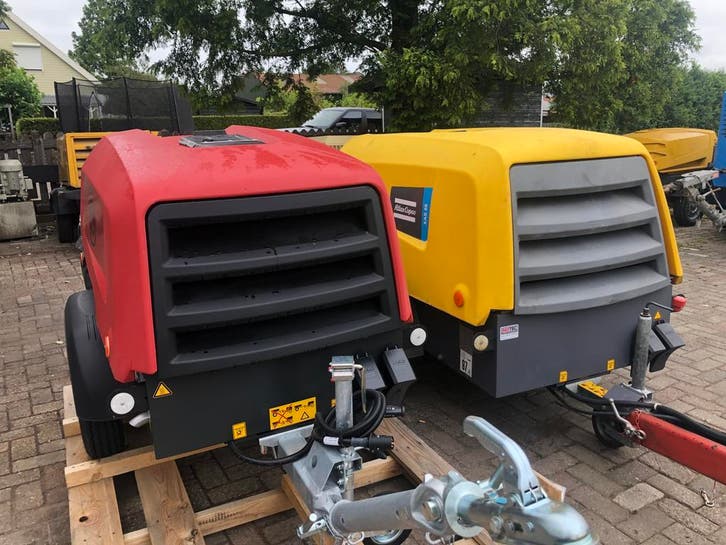 Atlas Copco nieuwe of gebruikte mobiele compressor kopen?, Doe-het-zelf en Verbouw, Compressors, Zo goed als nieuw, 10 bar of meer