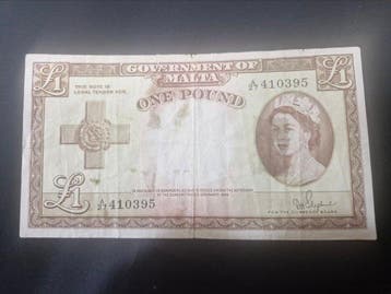 Malta. - 1 Pound - 1949 ND (1954) - Pick 24b (Zonder