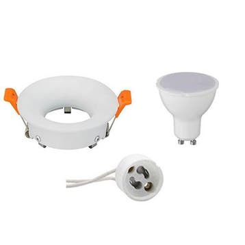 GU10 Inbouwspot Set - Mat Wit - Inbouw Rond - 4W - Warm Wit, Huis en Inrichting, Ophalen of Verzenden, Nieuw, Overige fittingen