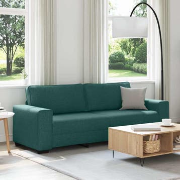 vidaXL 3-zitsbank donkergroen 220x77x82 cm stof, Verzenden, Nieuw, Driepersoons, Stof