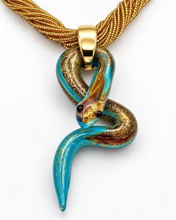 24 karaat - Murano-glas, Geel goud - Ketting met hanger -, Antiek en Kunst