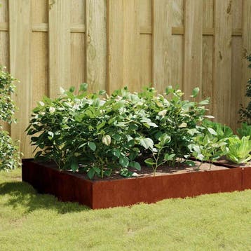 vidaXL Plantenbak verhoogd 100x100x33,5 cm cortenstaal, Tuin en Terras, Verzenden, Nieuw, Metaal, 100 cm of meer