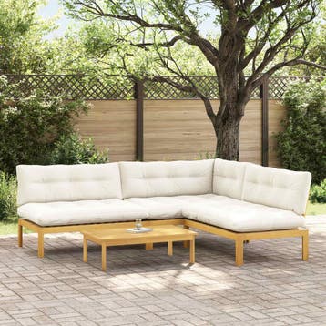 vidaXL 4 Stuk Garden Pallet Sofa Units Massief Acaciahout, Verzenden, Nieuw, 4 zitplaatsen
