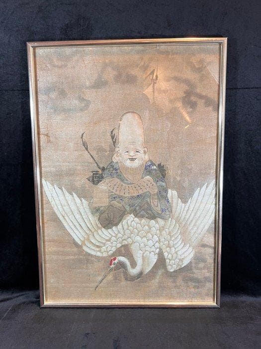 Fukurokuju Riding crane - not marked - Japan - Edo Periode, Antiek en Kunst, Antiek | Overige Antiek
